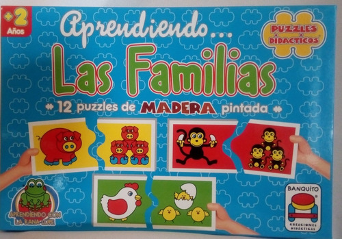 Didactico Las Familias, En Madera Pintada