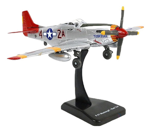 Avión P-51 Mustang Tuskegee Airmen Plata/rojo 1/48 Kit Mod.