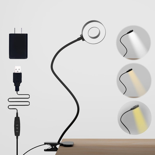 Lámpara De Mesa Led Con Pinza Para Lectura, Luz Brillante