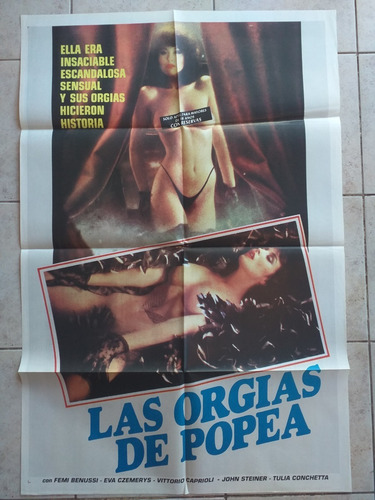 Poster Afiche Cine Erótico - Las Orgías De Popea * (Usado)