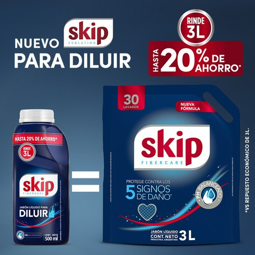 Jabón Líquido Para Diluir Skip Phbalanceado+bot Gratis 500m