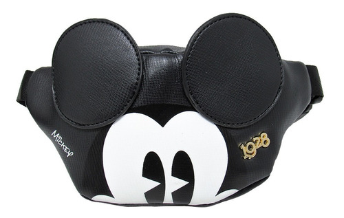 Bolsa Pochete Mickey Mouse 1928 Orelhinhas - Original Disney Cor Preto