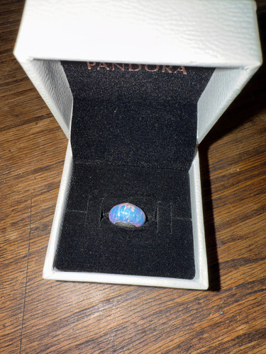 Pandora Charm Original De Murano Celeste Tornasolado Celeste