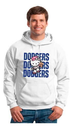 Sudadera Dtf Unisex Beisbol Los Angeles Hello Kitty Baseball