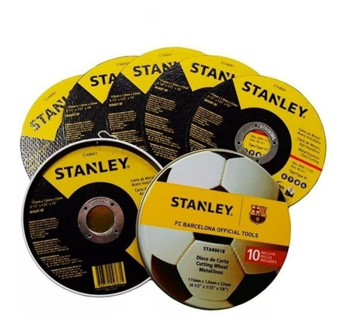 Set 10 Discos De Corte Amoladora 115mm Stanley Sta8063b