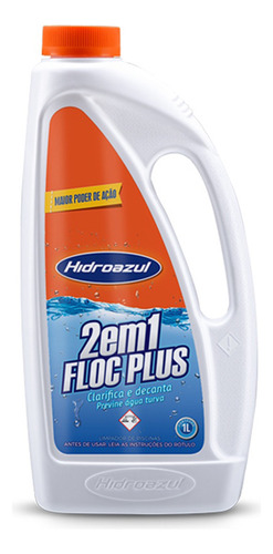 Hidroazul Floc Plus 2 Em 1 Clarificante E Decantador 1 Litro Non-chlorine