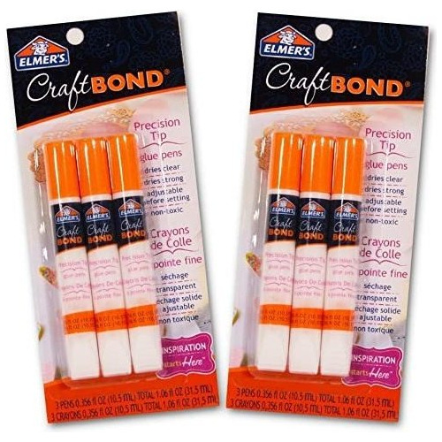 Elmers Craft Bond - Juego De 6 Bol&iacute;grafos De Pegamen.