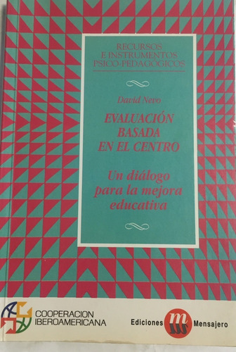 Libro Evaluacion Basada En El Centro Un Dialogo  David Nevo