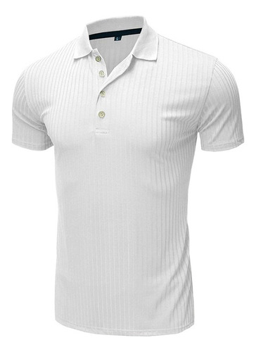 Camisa De Cuello Vuelto De Color Liso Playera De Manga Cort