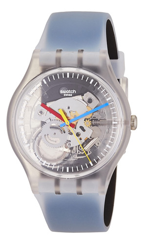 Swatch Clearly Black Striped Quartz Unisex Watch Suok157