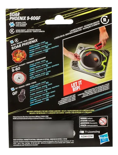 Conjunto De Cordas Beyblade X Soar Phoenix Z De 9 A 60 G