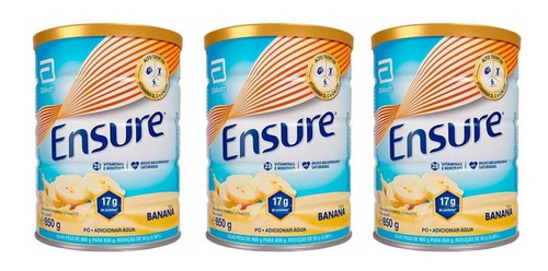 Imagem 1 de 1 de Abbott Ensure Banana 850g (kit C/03)