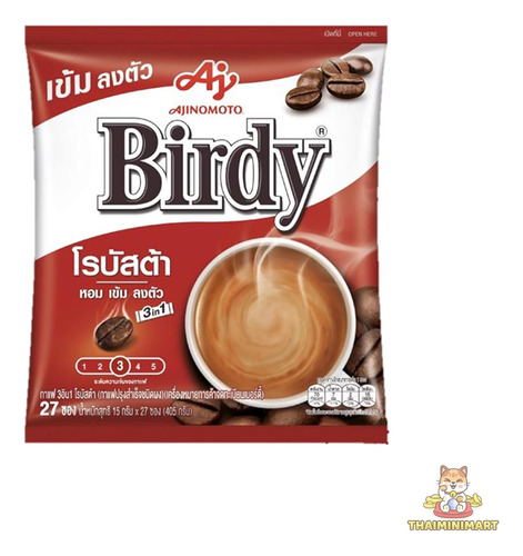 Birdy Robusta Café Instantáneo 3 En 1, 27 Unidades