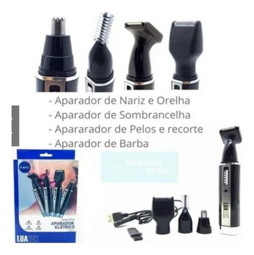 Aparador Pelos Sobrancelha Orelha Nariz Barba Bigode 4 Em 1