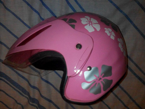 Casco Semi Integral Dama Rosado Talla M Buen Estado