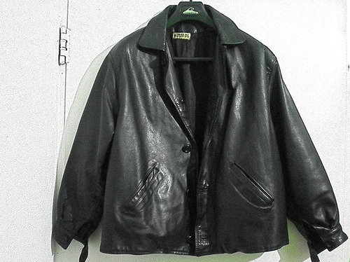 Campera Cuero Motor Oil Chaqueta Hombre Saco M 44 Imperdible