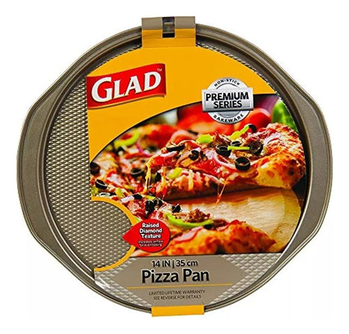Charola Para Hornear Pizza, Glade, Acero De Carbon, 35cm Color Dorado