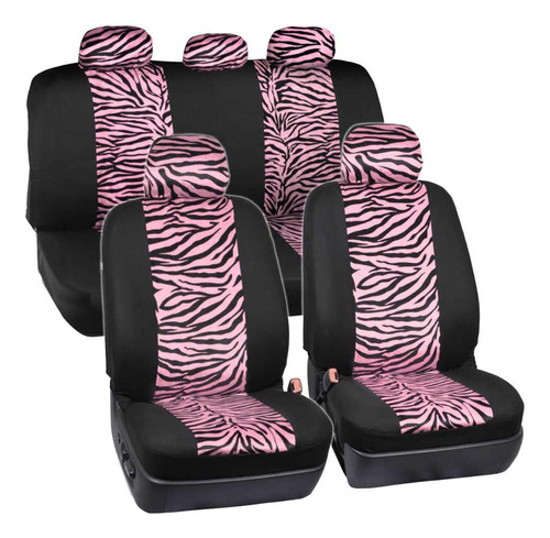 Bdk Carxs Zebra Print Car Seat Covers Full Set, Incluye Asie