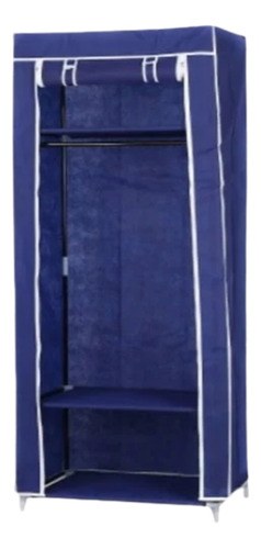 Armario Closet Armable Portátil Con Divisiones, Color Azul 