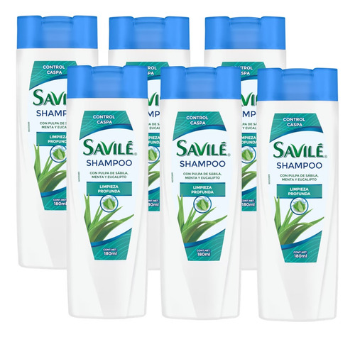 Shampoo Savilé Control Caspa Menta/eucalipto 180 Ml 6 Pack**