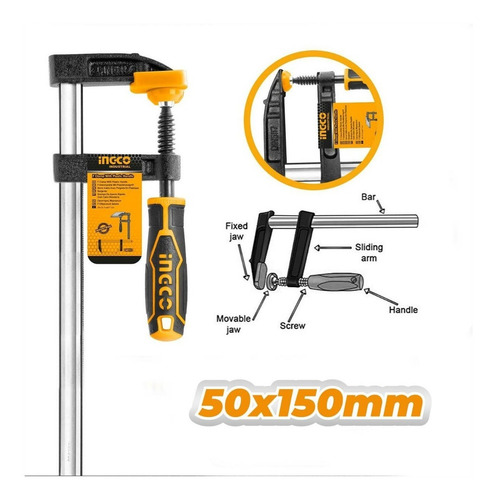 Prensa Carpintero Tipo Sargento 30 Cms. - Ingco