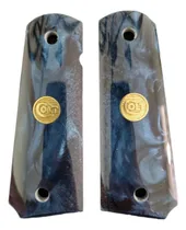 Comprar Cachas Nacaradas Azul Con Moneda Letras Colt 1911 38 45