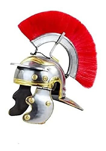 Arma Y Armadura - Roman Centurion Helmet With Red Plume Medi
