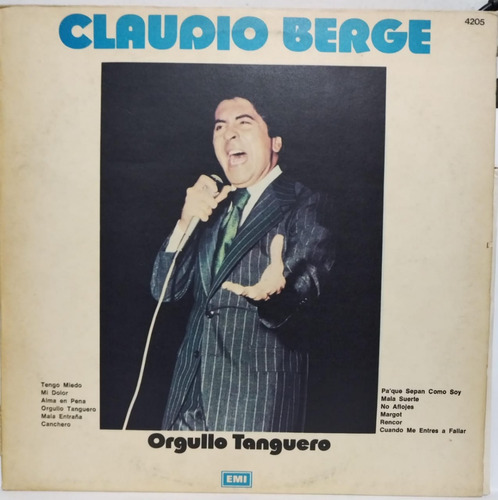 Claudio Berge  Orgullo Tanguero, Lp La Cueva Musical