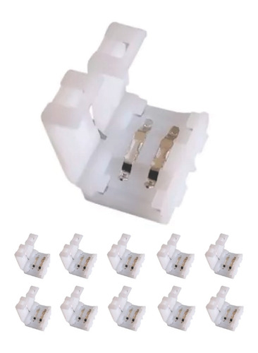 10 Emenda Rápida Conector 2 Vias 8mm Fita Led 1 Cor Só 2835