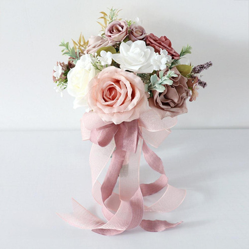 Boda Bouquet Bouquet Lanzando Flores De Rosa De Rosa Oscuro