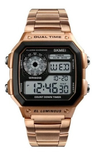 Relogios Masculino Skmei 1335 Original Pulseira Em Aço Retro