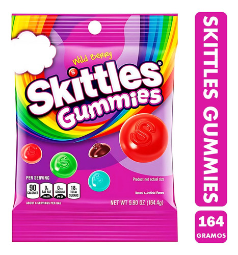 Skittles Gummies Wild Berry Original (bolsa De 164 Gramos)