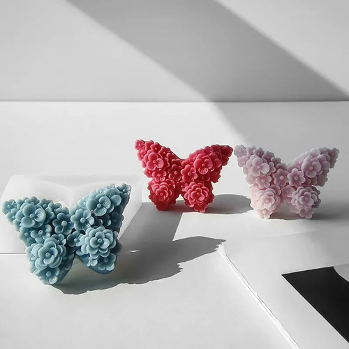 Molde Silicona Mariposa Con Flores Jabones Vela Resina Yeso Sin Elección