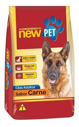 Ração New Pet Original Cães Adultos Sabor Carne 15kg