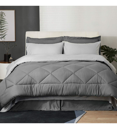 Juego De Edredón Bedsure King Size - Cama Reversible De 8 Pi