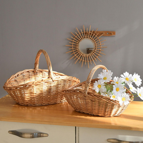 Cesta De Picnic Tejida, Cesta De Almacenamiento Tejida A S