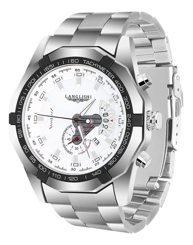 Reloj Hombre Vepiant Q1801 Cuarzo Pulso Plateado En Caucho