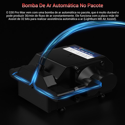 Corte E Gravação A Laser Sculpfun S30 Pro Max+rolo+placa 20w