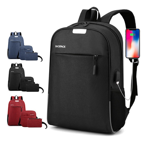 Set 3pzs, Estudiante Mochila, Impermeable Antirrobo ,con Puerto Usb, Adilier,ordenador Mochila,mochila Para Laptop,ab02,backpack,mochila Escolar