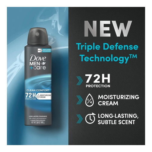 X3 Desodorante Spray Aerosol Dove Men Protección Total 150ml