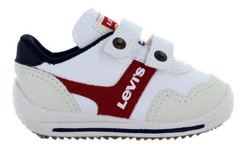 Levis Tenis Mini Velcro Blanco Rojo Niño 81070