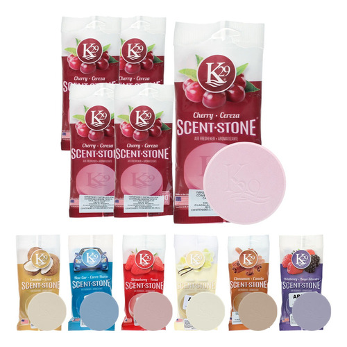 5 Aromatizante Scent Stone Tipo Pastilla Auto Camioneta K29 Fragancia Cereza