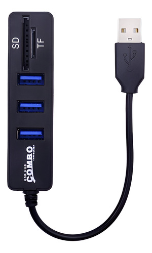 Hub Adaptador 3 Puertos Usb 2.0 Y Lector Sd Tf