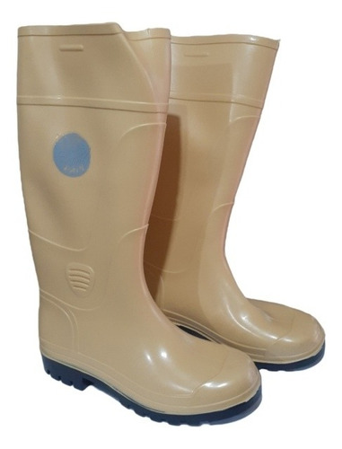 Bota De Goma Caña Larga Beige Talla 40