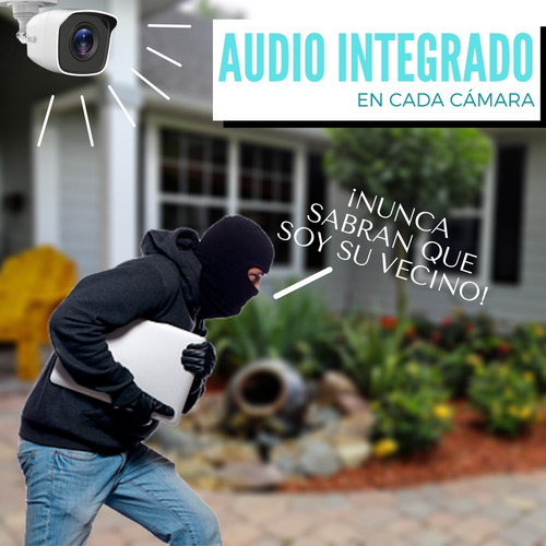 Imagen 4 de 10 de Kit 4 Cámaras Hilook Fullhd-1080p Audio Integrado D.d 1tb