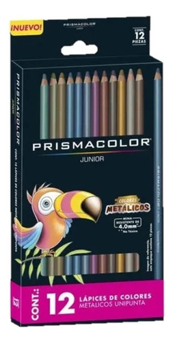 Lápices De Colores Metálicos Unipunta 12 Piezas Junior