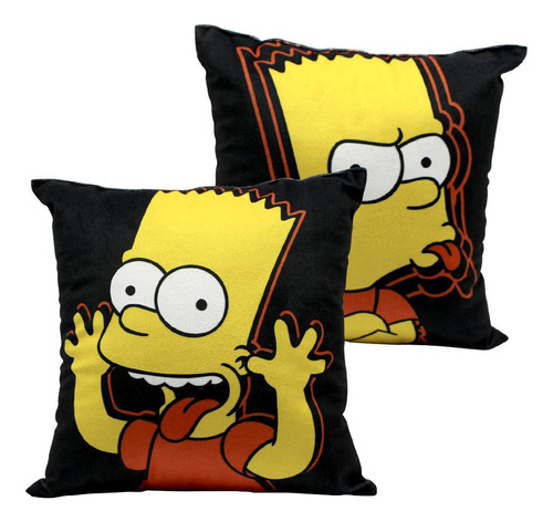 Almofada Fibra Veludo Bart Simpson 23x23 Cm