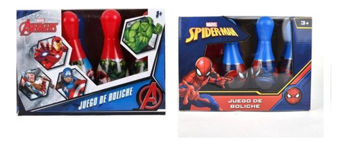 1 Juego Boliche Bolos Spiderman Vengadores Mayoreo Full Avengers