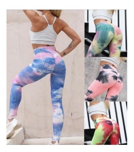 Leggings Lycra Mujer Talla U Scrunch Gym - Deportiva Colores