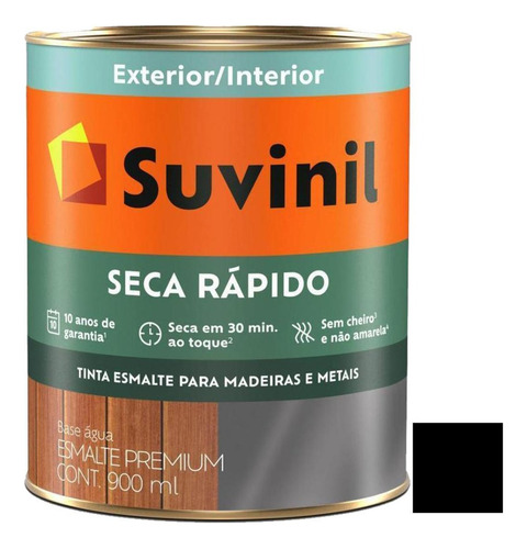 Pintura Esmalte Suvinil 1l Negro Base Agua Triple Accion 